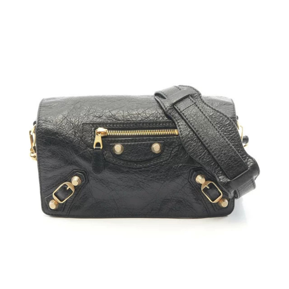 Balenciaga Giant Toolkit Shoulder Bag Leather Black